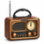 Vintage Style AM/FM/SW Radio with Analog Clock