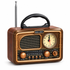 Vintage Style AM/FM/SW Radio with Analog Clock