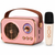 Retro Bluetooth Speaker with Mini Wireless Mic