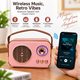 Retro Bluetooth Speaker with Mini Wireless Mic
