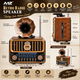 Retro Radio  with Gramophone Style Horn
